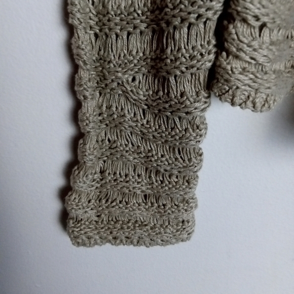 Katherine Barclay Montreal Metallic Brown 100% Linen Open Knit Cardigan sz Small - Picture 3 of 9